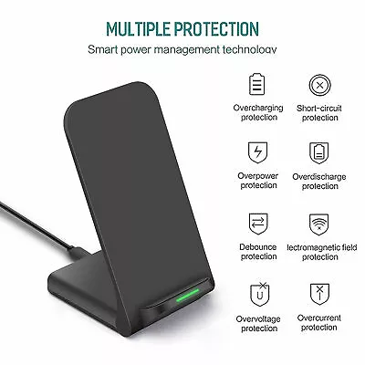 $15.89 • Buy 30W Qi Wireless Charger Fast Charging Stand Dock Fr IPhone 8 XR 11 12 13 Pro Max