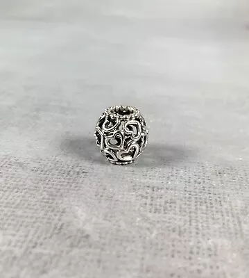 PANDORA Moments Sterling Silver Openwork Hearts All Over Charm 790964 • £11.50