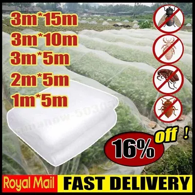 15M Garden Protect Insect Animal Netting Vegetables Crops Plant Mesh Bird Net XL • £4.38