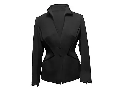 Vintage Black Thierry Mugler Velvet-Trimmed Blazer Size US S • $525