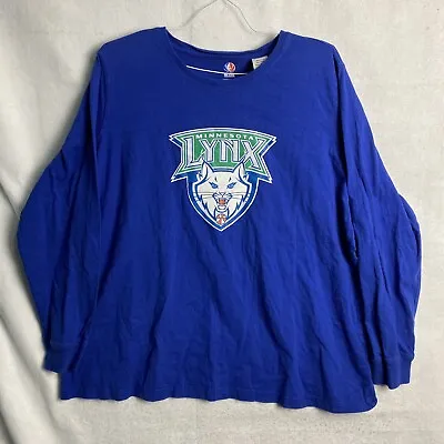 WNBA Minnesota Lynx Basketball Men's Blue Long Sleeve Shirt Adult Size 2XL XXL • $19.77