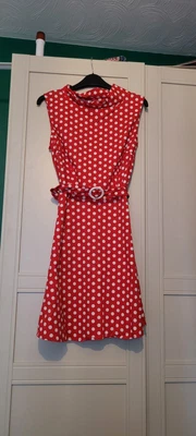 £5 • Buy Mad Cap Spotted 60s Style Dress Size 12