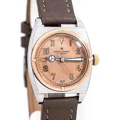 ROLEX Watch 1943 Vintage Viceroy 3359 14K Rose Gold Bezel & Stainless Steel • $3400