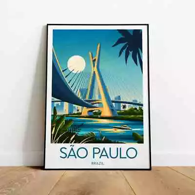 Brazil Sao Paulo Traditional Travel Poster Choose Your Size • $28.46