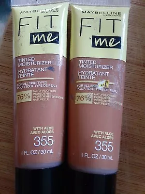 Maybelline Fit Me Tinted Moisturizer Natural Coverage Face Makeup 355 Lot Of 2 • $8.89