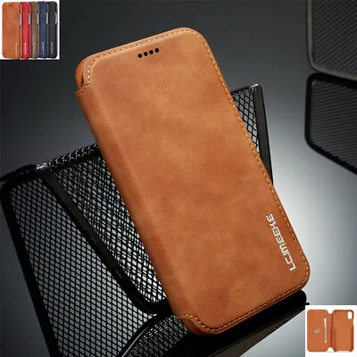 For IPhone 15 14 Pro Max XR 6 7 8+ Magnetic Leather Wallet Stand Flip Case Cover • $17.89