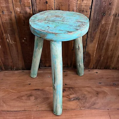 Vintage 3-Legged Wooden Stool - Rustic Plant Stand - Small Rustic Stool - Patina • £40