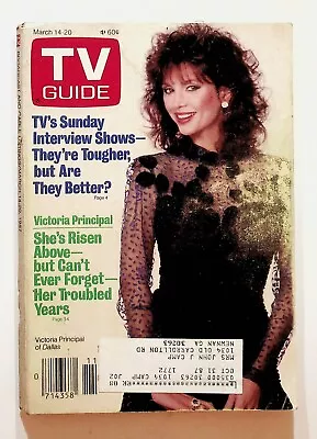 1987 March 14 TV Guide Magazine Victoria Principal Dallas Lesley Stahl Ozarks • $10.46