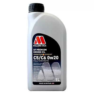 £13.95 • Buy Millers Oils XF Premium C5/C6 0w-20 0w20 Fully Synthetic Engine Oil - 1 Litre 1L