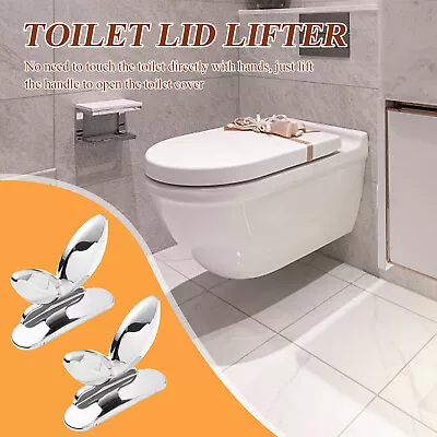 £3.47 • Buy 2pcs Toilets Seat Lid Lifter Non-dirty Hands Mini Cabinet Drawer Handle (Silver)