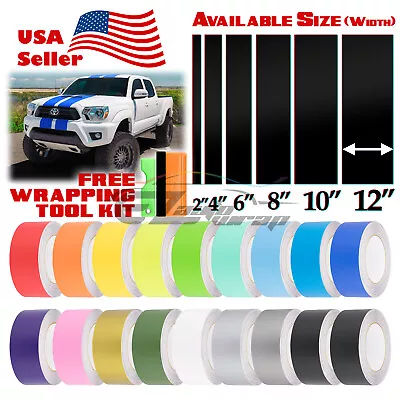 Matte Color Racing Stripes Vinyl Wrap Decal For Toyota Truck Stripe 10FT / 20FT • $11.79