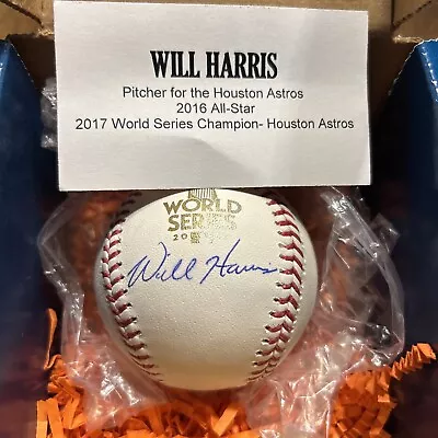 Will Harris Signed Autograph 2017 World Series Baseball Tristar COA  Astros • £56.89
