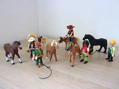 Playmobil Farm Stable Riding School 6 HORSE And 5 Figures   [2BT1] • £11.99