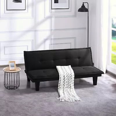 Futon Sofa Bed 2-3 Seater Upholstered Fabric Sofa Modern Couch For Living Room • $300.19