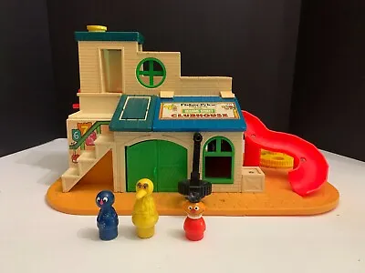 Vintage 1977 Fisher Price Play Family Sesame Street Clubhouse With 3 Accessories • $30