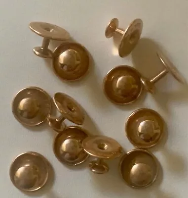 RARE! 12 Antique 14K GOLD-FILLED Victorian Edwardian Shirt Studs Collar Buttons • £48.65