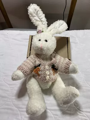 Easter Bunny White Rabbit Wearing Carrot Sweater Berkeley Designs EUC • $14.95