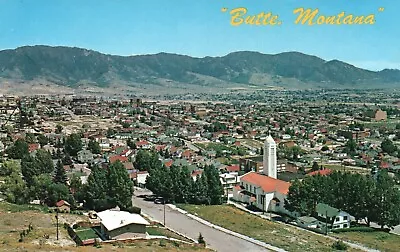 Postcard MT Butte Montana Birds Eye View Chrome Unposted Vintage PC H3464 • $4