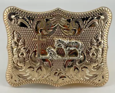 Men's Western Cowboy Praying Cross Rodeo Shine Belt Buckle 3.24 X4.5  • $21.47