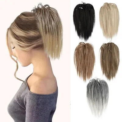 Women Short Clip In Ponytail PonyTail Hair Extension Claw On Fake Hair Piece • £4.79