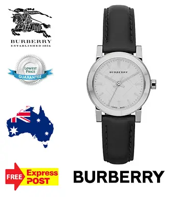 New Burberry 'the City' Bu9206 Silver/leather Check Womens Quartz Watch • $319.99