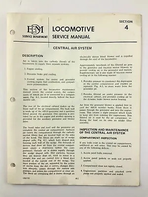 $32.50 • Buy Central Air 1972 EMD Electro Motive Division SD40-2 Locomotive Manual X021