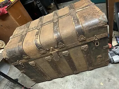 Large Antique Vintage Dome Top Steamer Storage Chest Trunk • $200