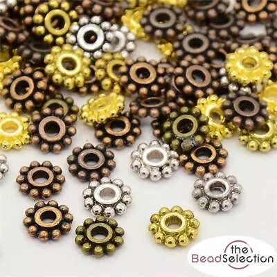 £2.99 • Buy TOP QUALITY 50 TIBETAN STYLE DAISY SPACER BEADS ASSORTED COLOURS 7mm TS113