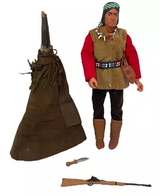 Vintage 1973 Marx Gabriel The Lone Ranger Red Sleeves Indian Action Figure • $129.99