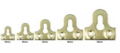 £16.46 • Buy BRASS SLOTTED GLASS/MIRROR HANGING PLATE Flat Picture Frame Hanger Bracket