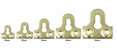 MIRROR HANGING PLATE /BRASS SLOTTED GLASS/Flat Picture Frame Hanger Bracket !!! • £3.25