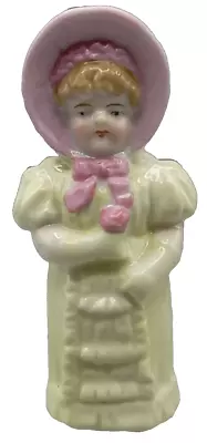 Porcelain Victorian Girl Figurine Single Salt Pepper Shaker Kate Greenaway? Vtg • $24.95