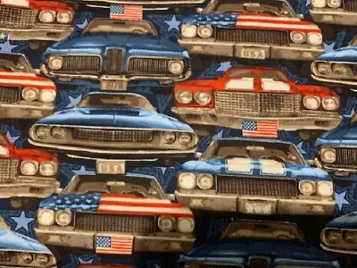 AMERICAN MUSCLE Fabric By Studio E-by The Yard-100% Cotton-NEW!    • $11.95