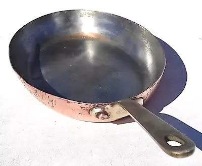 Vintage 11.8inch Oval Copper Frying Pan Made In France Lining 2.2lbs Gift Idea • $163.26