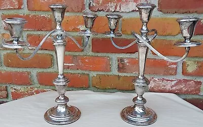 Old VTG Pair Of Gorham 925 Fine Sterling Silver Candelabra Candlestick Holders • $142.50