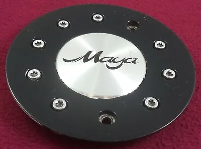 Maya Wheels Gloss Black / Silver Custom Wheel Center Cap (1) • $49.95