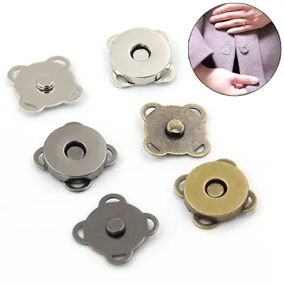 £4.19 • Buy 10pcs 14mm Sew On Magnetic Snap Buttons Clasps Fastening For Clothes Handbag