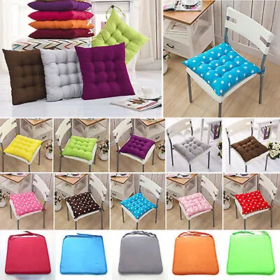 Soft Polka Dot Solid Seat Pad Travel Home Office Decor Tie On Chair Cushion 61 • £9.70