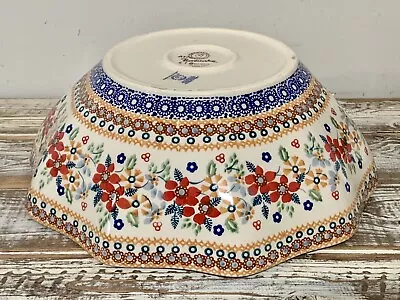 Polish Pottery Medium 10-Sided Serving Bowl 11.5”x 4 UNIKAT Signature Rembrandt • $139