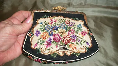 VIctorian Petit Point Purse Bag Made In Budapest Hungary With Coin Purse • $25