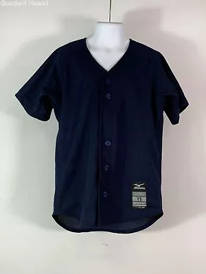 MIZUNO Blue Button Baseball Jersey UNISEX KIDS - Size YOUTH SMALL • $9.99