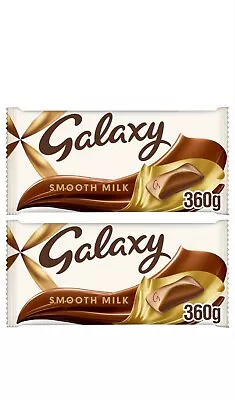 2 X Galaxy Smooth Milk Chocolate Gift Large Sharing Block Bar 360g Total 720g • £10.99