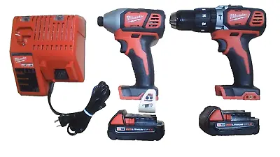 Milwaukee M18 1/2  Cordless Hammer Drill & Impact Driver Set 18 Volt 2697-22CT • $173.95