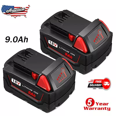 2PACK 9.0AH For Milwaukee M18 Lithium XC6.5 Extended Capacity Battery 48-11-1860 • $59.99