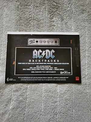 Tpgm33 Advert 5x8 Ac/dc : 'back Tracks' 3 Discs Of Rare Ac/dc In 1 Collection • £6