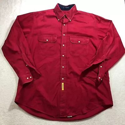 $19.89 • Buy BD Baggies Shirt Mens Large Red Long Sleeve Button Up Heavy Twill