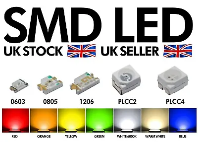 Quality SMD LED 0603 0805 1206 3528 PLCC2 PLCC4 RED PINK WARM WHITE BLUE GREEN • $4.30