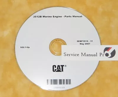 SEBP3916 Caterpillar 3512B Marine Engine Parts Manual Book CD • $149.99