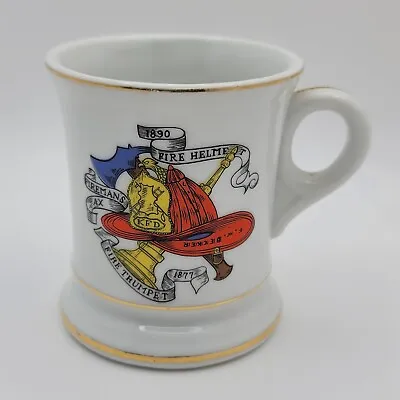 Vintage FIREMAN'S MUSTACHE MUG Firemen Fire Helmet-Trumpet-Ax COFFEE CUP/SHAVING • $9.99