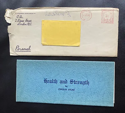VINTAGE HEALTH And STRENGTH By CHARLES ATLAS : LESSON 3 With Orginal Envelope • £10